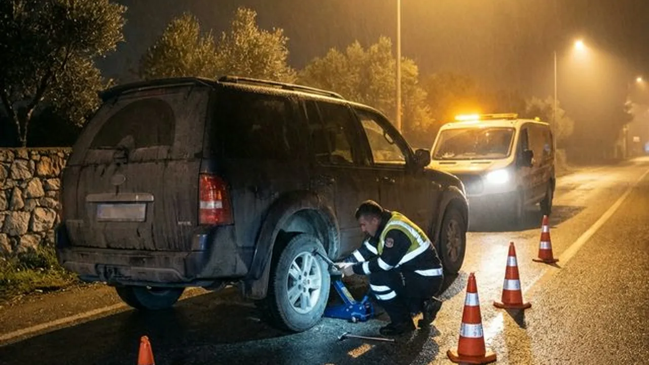 Ovacık açık alan ve bağlantı yolu mobil lastik servisi